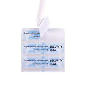 Etiqueta adhesiva de vinilo personalizada para embalaje de batería, pegatina antimanipulación Destructible, resistente al agua