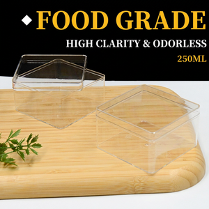 Boîte carrée transparente en plastique PS avec couvercle pour biscuits, bonbons, pâtisseries et emballage de snacks - Product Image 5