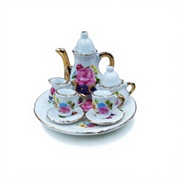 Set Teh Keramik Miniatur Rumah Bayi Pocket Story Liling Kemasan Blister Ornamen Kecil Model Adegan Miniatur Rumah Boneka