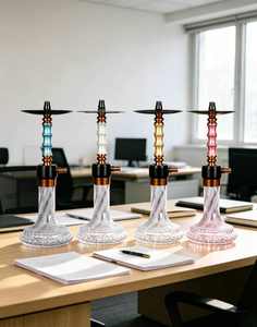 Glass <b>Hookah</b> with Metal Base Portable Water <b>Pipe</b> Transparent Base Bowl Stand for Lounge and Party - Product Image 6