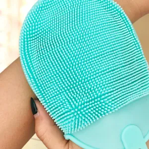 1pcs Silicone Massage Bath Brush with Hook Soft Exfoliating Bath Gloves Baby Showers Cleaning Brush Remover Scrub Showers <b>Bubble</b> - Product Image 5