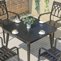 Ensemble de salle à manger d'extérieur en fonte d'aluminium 4 places pour jardin, table basse de loisirs et chaises pour balcon