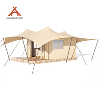 Tente de safari de luxe imperméable Kawagebo Kamp (KK) 31' x 28' pour 1 à 2 personnes en PVC/PVDF