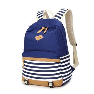 Mochila Escolar de Lona a Rayas para Niñas, Mochila Escolar para Estudiantes, Gran Venta - Product Image 1