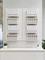 Organisateur mural en métal blanc pour clés et sacs, système de rangement pour entrée, couloir et buanderie