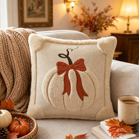 Housse de coussin brodée citrouille d'Halloween, douce et décorative, pour canapé, chambre, maison, décoration de vacances