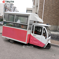 Food Truck Classique en Fibre de Verre Mini Petit pour Churros, BBQ, Snacks, Restauration Rapide, Cuisine Mobile, Chariot de Nourriture, Remorque