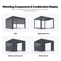 Système de pergola électrique Oweado OEM Kits de terrasse Gazebo Jardin Balcon Toit en aluminium à lames orientables avec rideau Écologique