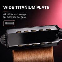 Chaud 230 ° Lisseur électrique en titane de 1,7 pouce - Fer à lisser large personnalisé avec logo pour usage professionnel et hôtelier en extérieur