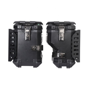 Boîte à bagages latérale multifonctionnelle en aluminium noir blindé 38L/45L pour <span class=keywords><strong>moto</strong></span>, idéale pour le tourisme et le camping - Product Image 2