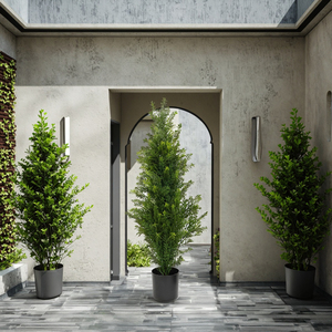 5 ft nhân tạo cây bách Vật liệu PE Faux chậu trong nhà & Ngoài trời trang trí nội thất cho sân vườn cảnh quan phục sinh/sinh nhật trang trí - Product Image 6