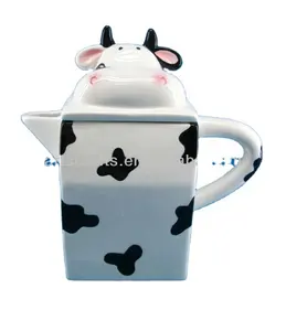 Kinghorse cow animal shaped ceramic teapot kinghorse ceramic eco friendly ciq fda sgs water pots kettles dolomite dih59356a