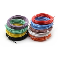 AFR250 Tetrafluoro Film Enveloppé Fil Haute Température Plaqué Argent 0.08mm Ligne d'Aviation Souple 32AWG ~ 14AWG Câble PTFE