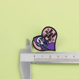 Shmik Skull Making A Phone Call with Letters So What's Your Favorite Scary Movie Esmalte Metal Funny Lapel Pins Broches Insignias - Product Image 5