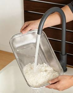 Scolapasta Quadrato <span class=keywords><strong>Grande</strong></span> in Acciaio Inossidabile, Colino Multifunzionale da Cucina per Frutta e Verdura - Product Image 1