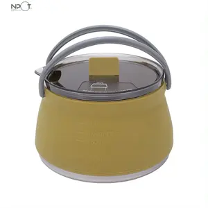 NPOT High Quality Food Grade Portable Collapsible Boiling Water Pot Cups Silicone Folding Kettle