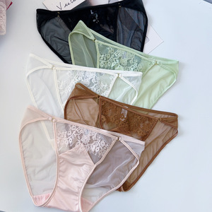 กางเกงในผู้หญิงแบบซีทรูตาข่าย แต่งลูกไม้ ซับในผ้าซาติน เอวกลาง เซ็กซี่ ระบายอากาศได้ดี ใส่ได้ทุกวัน รับผลิตแบบ OEM ODM - Product Image 2