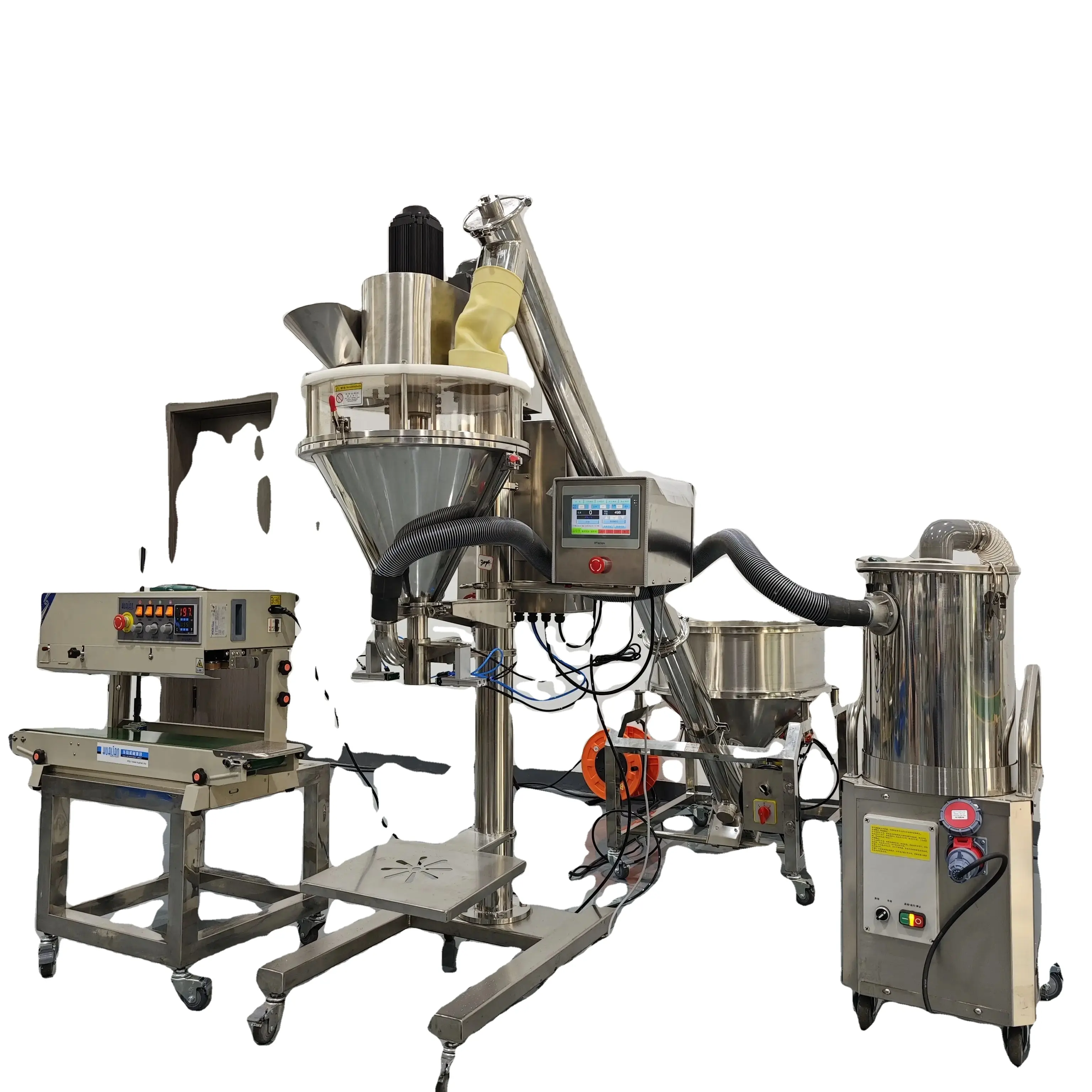 Halbautomatische abfüllmaschine 500 g 1 kg 2 kg 5 kg mehl milch kaffee gewürz pulver wiegen verpackungsmaschine