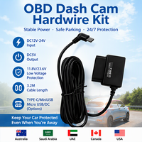 Kabel Charger Dash Cam OBD 12-24V, Kabel Step Down Daya 5V 2.5A USB-C ACC Hardwire Kit, Kabel Pengisian Daya untuk GPS Dash Cam DVR