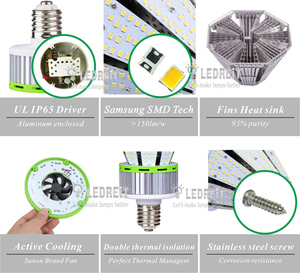 50W Led <strong>Bulb</strong> E27 Sensor Corn Lights High Lumen <strong>Low</strong> <strong>Energy</strong> Use for Indoor Outdoor Lighting - Product Image 2