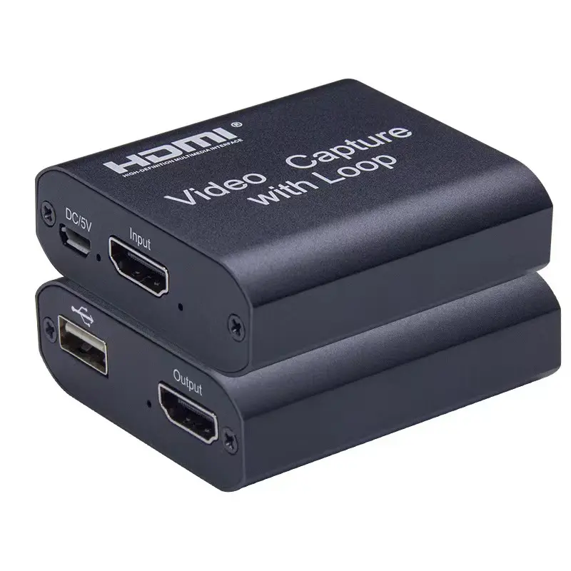 Aluminium Usb H Dmi Riem Loop Out Hd Video Capture Card Ondersteunt 4K * 2K H dmi Video Capture Card