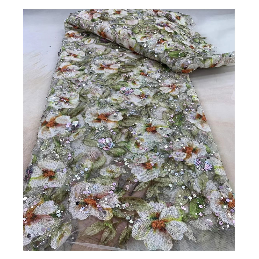 2024 White Lace Fabric Embroidered Designs Stretchable Mesh Fabric Nonwoven Technique for Girls' Wedding Dresses Other Occasions