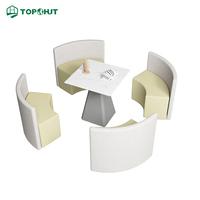 Ensemble de banquette modulaire Topohut en forme d'éventail incurvé semi-fermé pour négociations, cabine de réunion, pod de négociation
