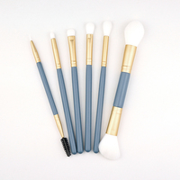 En stock : Ensemble de 6 pinceaux de maquillage de voyage, vegan, pour poudre, blush et fard à paupières, outils cosmétiques portables