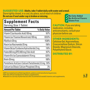 Complejo B Súper Concentrado con Vitamina C y Ácido Fólico, <span class=keywords><strong>Vitaminas</strong></span> del Complejo B para Mujeres y Hombres, Suplemento Dietético para el Apoyo Inmunológico - Product Image 2