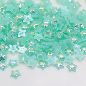 3D ABS-abalorios brillantes de estrellas, pegatinas de fondo plano de 6mm, coloridas para decoración artesanal de teléfono, bricolaje - Product Image 5