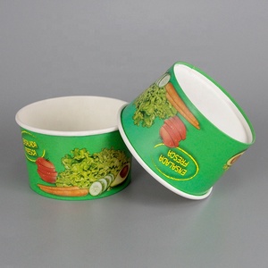 Disposable Rice Food Containers Paper Salad Bowl Custom Printed Paper Bowl With Lid