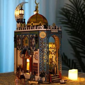 Kit de Bricolaje para Rincón de Lectura con Diseño de Mezquita, Rompecabezas 3D de Madera con Luz LED, Decoración de Estilo Islámico Musulmán para el Hogar, Regalos para Ramadán - Product Image 5