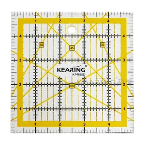5英寸方形亚克力塑料拼布绗缝尺，用于测量针线、织物、缝纫设计