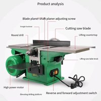 Raboteuse de surface automatique pour le travail du bois de 210 mm / Raboteuse électrique multifonctionnelle / Machine à couper le bois