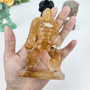 Statue d'animal en <span class=keywords><strong>cristal</strong></span> matériau mixte naturel statue d'ornement de gorille debout pour la décoration de la maison - Product Image 4