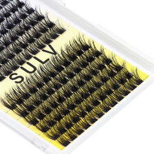 Bán Buôn Fluffy Tự Làm Lash Mở Rộng Màu Đen 156Pcs/Box14 Hàng Khay Lớn DD Curl 14-16Mm Hỗn Hợp Lash Cụm Wispy Lông Mi Mở Rộng - Product Image 5