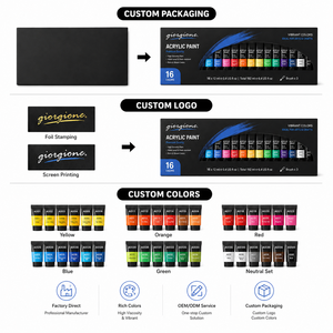 Giorgione Ready to Ship 16 Colors 12ml Acrylic <strong>Paints</strong> Support Customization Wholesale Factory Supply Artist Use Acrylic <strong>Paint</strong> - Product Image 2