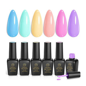Set de Esmaltes de Uñas en Gel <span class=keywords><strong>Pastel</strong></span>, 6 Colores Incluyendo <span class=keywords><strong>Azul</strong></span> Bebé, Secado con Lámpara UV LED, Botella de 1 kg con Certificación MSDS, No Tóxico - Product Image 2