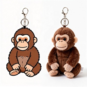 Llavero de Peluche Personalizado de Orangután Marrón de Stranger <span class=keywords><strong>Things</strong></span>, Súper Suave, Bajo MOQ, Relleno de Algodón PP, Juguete de Peluche, Regalo Navideño - Product Image 2