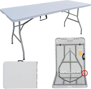 Mesa rectangular de 6 pies, mesa plegable de plástico con tapa de HDPE, mesa de exterior de plástico conveniente al por mayor - Product Image 3