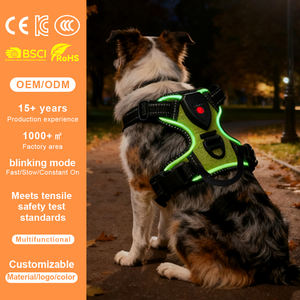 QCoolグローバルトレードメッシュ構成、LED警告スポットGPS追跡機能付き、EU倉庫カスタマイズ対応、光るペット用犬ハーネス - Product Image 1
