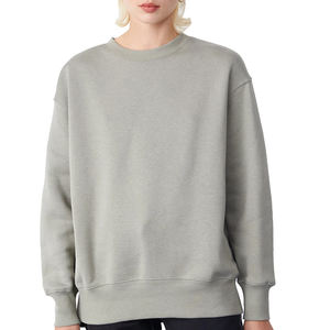 Nuevo diseño Otoño Invierno liso ecológico logotipo frontal suelto moda pulóver de gran tamaño mujeres cuello redondo sudaderas - Product Image 1