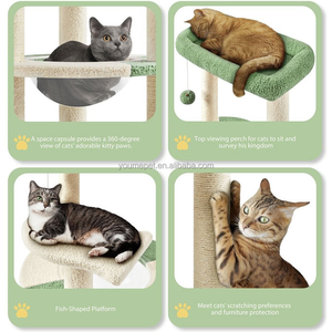 Wholesale Large Luxury Modern Ocean Theme Cat Tree Tower Sisal Wood Scratching <strong>Post</strong> Multi-Level Indoor Cat Condo Cat Climbing - Product Image 4