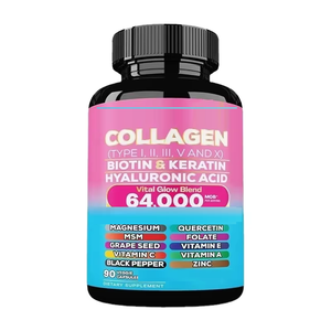 Logo kustom suplemen makanan kolagen kapsul Vital Glow Blend dengan Biotin Keratin Hyaluronic kolagen kapsul suplemen - Product Image 1
