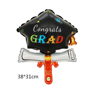 Ballons en aluminium <span class=keywords><strong>de</strong></span> graduation espagnols « Felicidades Graduado » – Félicitations diplômé, ballons en forme <span class=keywords><strong>de</strong></span> toque, trophée et hibou - Product Image 2