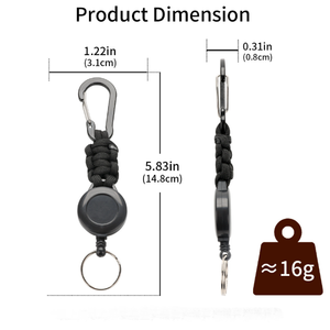Porte-clés rétractable en paracorde <span class=keywords><strong>de</strong></span> 70 cm, coloré, anti-perte, avec porte-cartes intégré, bon marché et aux couleurs attrayantes – Meilleure vente - Product Image 2