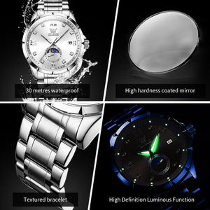   Reloj de Cuarzo con Logotipo Personalizado 2956 para Hombre, Diseño OEM, Acero Inoxidable, Resistente al Agua, Fase Lunar, Diamantes, Cronógrafo, Deportivo y Elegante - Product Image 5