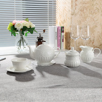 Assiettes et bols en relief baroque ensemble plateau à fruits assiette de nourriture occidentale feuille à motifs tasse à café pot vaisselle s céramique