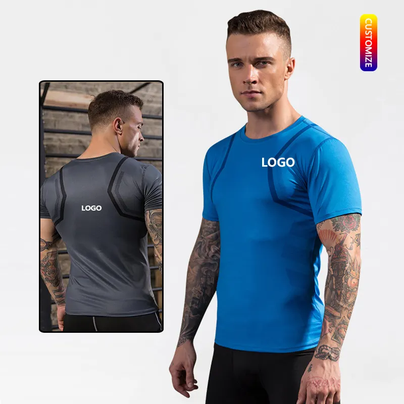 Suppliers Custom Gym Training Activewear Breathable Fitness Apparel Quick Dry Workout Clothing Men Short Sleeve Shirt