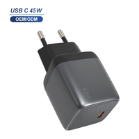 Chargeur USB-C GaN compact 45W certifié CE ROHS FCC EU, charge fiable 45W PD pour iPhone iPad Series
